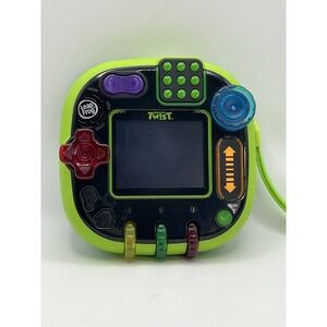 LeapFrog RockIt Twist Handheld Learning Game System Green Tested Works Ages 4-8
